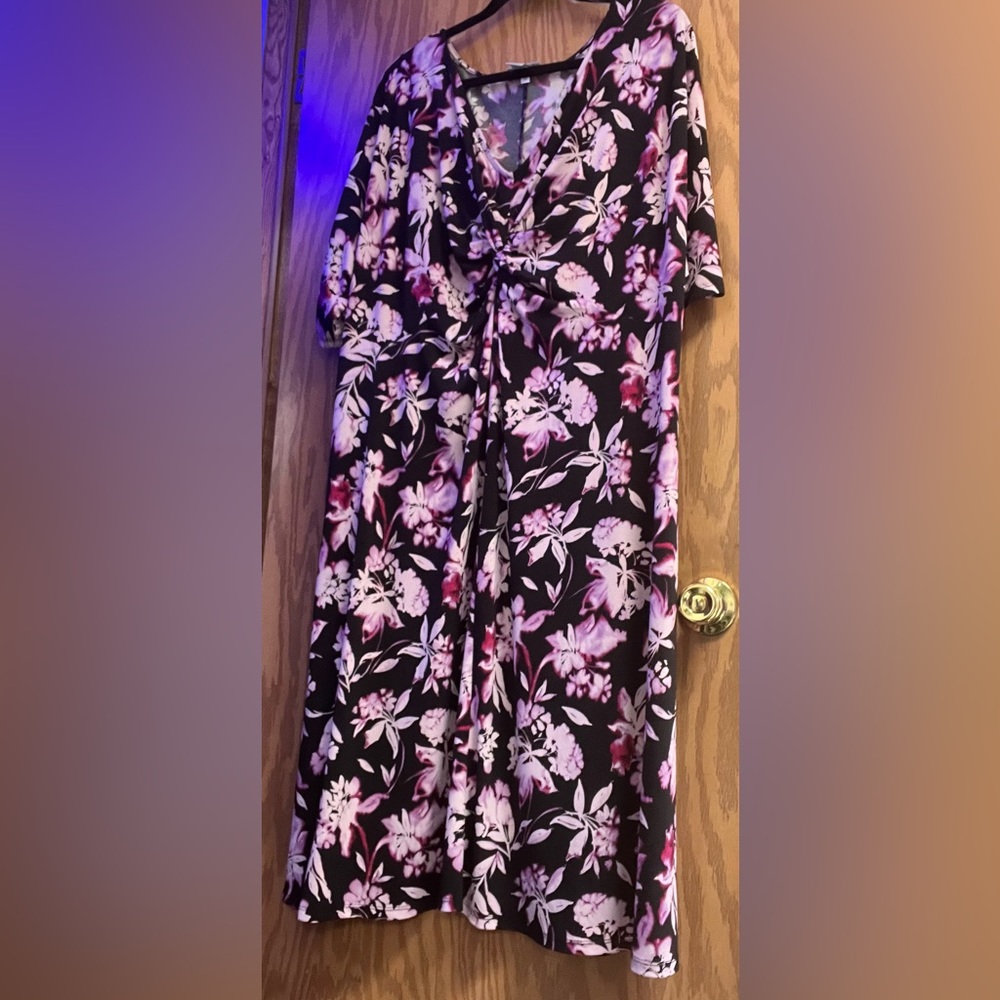 Catherine's Black and Purple floral dress 4x